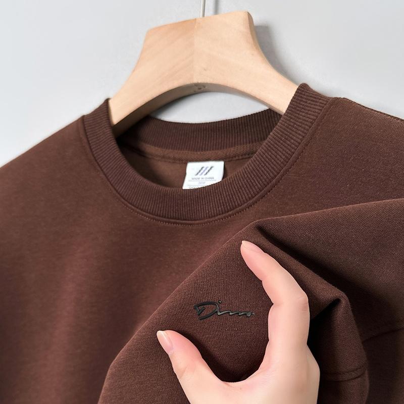 Cotton Original Brand Men's O-Neck Long Sleeve Pullover Hoodie Autumn Winter Exquisite Print Simple Casual Menswear Top