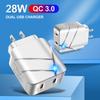 Dual Port USB Charger: QC3.0 & 2.1A Multi-Port Fast Charging Head, US/EU Compatible Travel Adapter