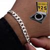THICK Silver Men' Bracelet 6mm/20cm DIAMOND PLATED SILVER 925