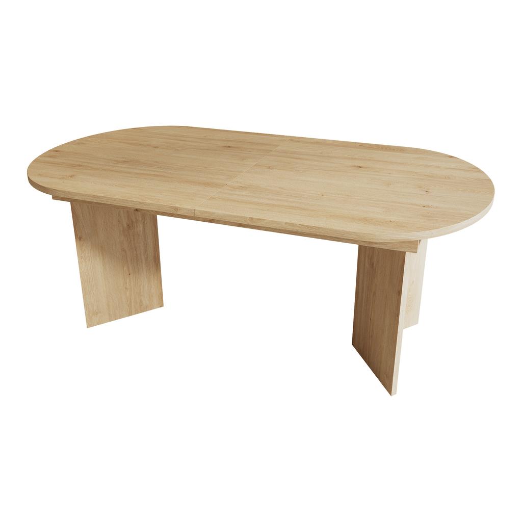 Tavolo da Pranzo Estensibile 160/200 * 90 cm, Adatto per 6-8 Persone, Tavolo da Pranzo con Angoli Arrotondati, Piano Spesso, Stile Semplice, Colore Rovere