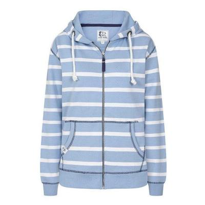Lazy Jacks Damen-Kapuzenjacke mit Streifen und durchgehendem Reißverschluss