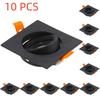 5/10 Pcs Recessed GU10/MR16 LED Downlight Mounted Frame Square Lamp Holder Cut Hole 65mm Ceiling Spot Lights Fitting Fixture