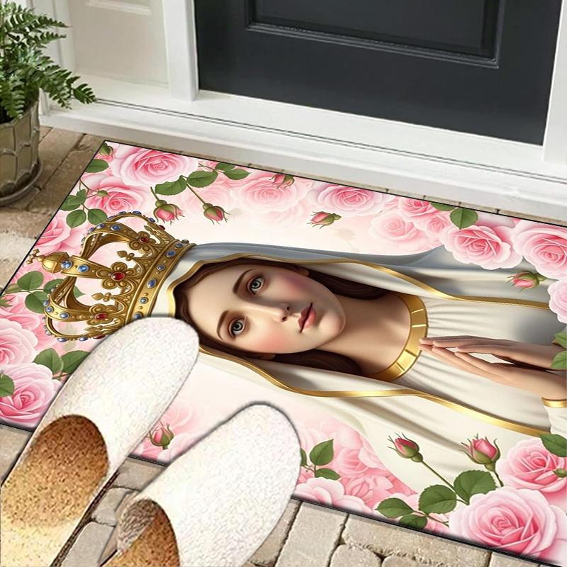 Our Lady Of Guadalupe Maria Office Rug Chair Mat, Entryway Carpet, Suitable for Front Door, Bedroom, Living Room, Desk, Holiday Gift