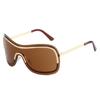 New high-end retro Millennium Spice Girls rimless one-piece sunglasses European and American future sunglasses