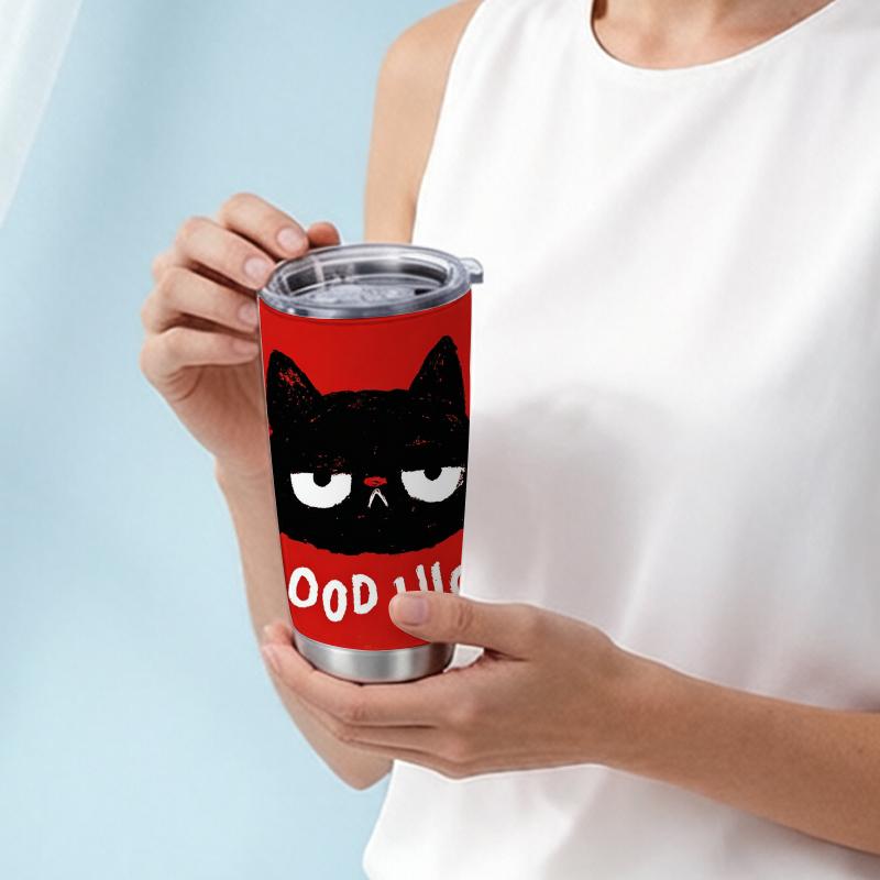 Car Tumbler 591ml Lucky Cat Element Straw Cup Portable Tumbler Straight Tumbler Coffee Tumbler Gift Cup Car Tumbler 591ml