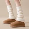 Fashion Solid Color Leg Warmers Thickened Coral Fleece Socks Warm Foot Cover Heap Socks Spring, Autumn and Winter
