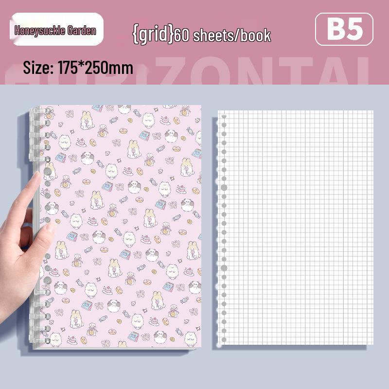 Fresh Floral B5 Loose-Leaf Notebook: Stylish for Instagram, Comfortable Design, Ideal for Students, Simple Spiral Binding.