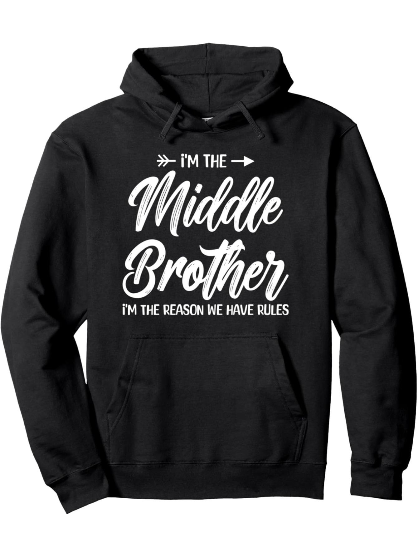 

2025 Men s New Autumn And Winter Hooded Sweatshirts Middle Brother, Reason We Have Rules Funny Pullover Hoodie - Classic Black 3XL