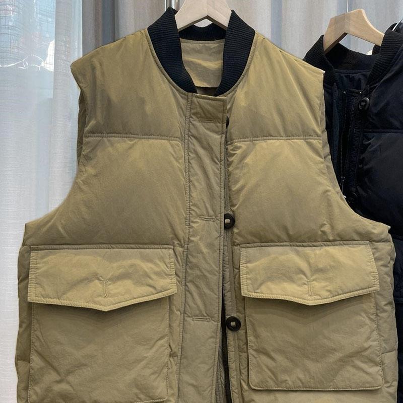 Vest for Women Oversize Thickened WinterLarge Pockets Solid Color Windproof Down Casual Sleeveless Tops Vest