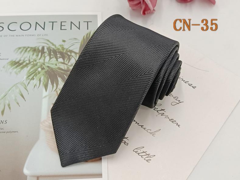 Herren Formell 8cm Schwarz Gestreifte Krawatte, Polyester-Seide, Jacquard Garngefärbt, Handgestrickt.