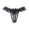 Pearl Lace Open Crotch Thong: Women's Sexy Plus Size Transparent T-Pants