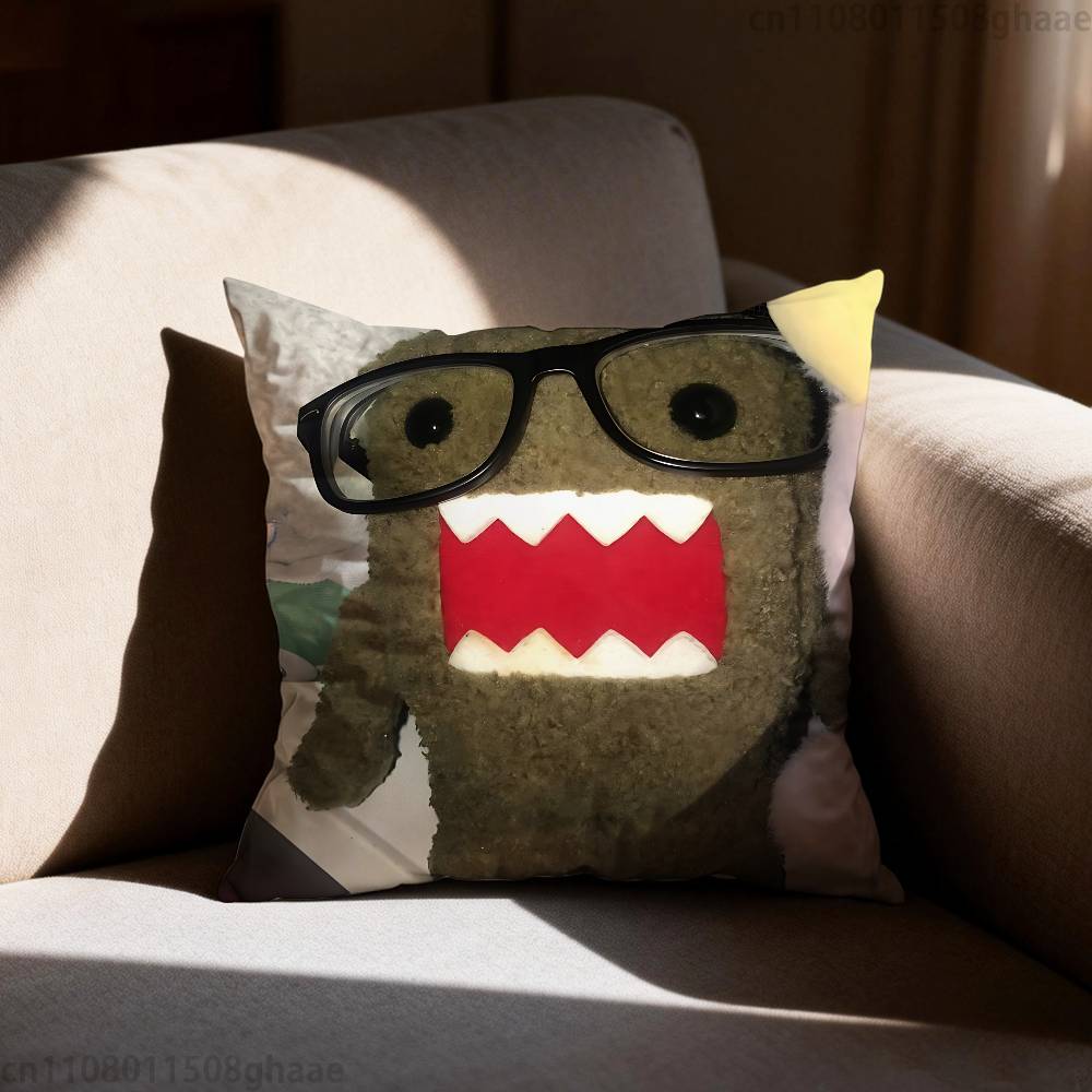 Cute Funny Domo Cartoon  Pillow Cover Living Room Sofa Cushion Cover Bedroom Room Bed Pillow Cover Home Decoration
