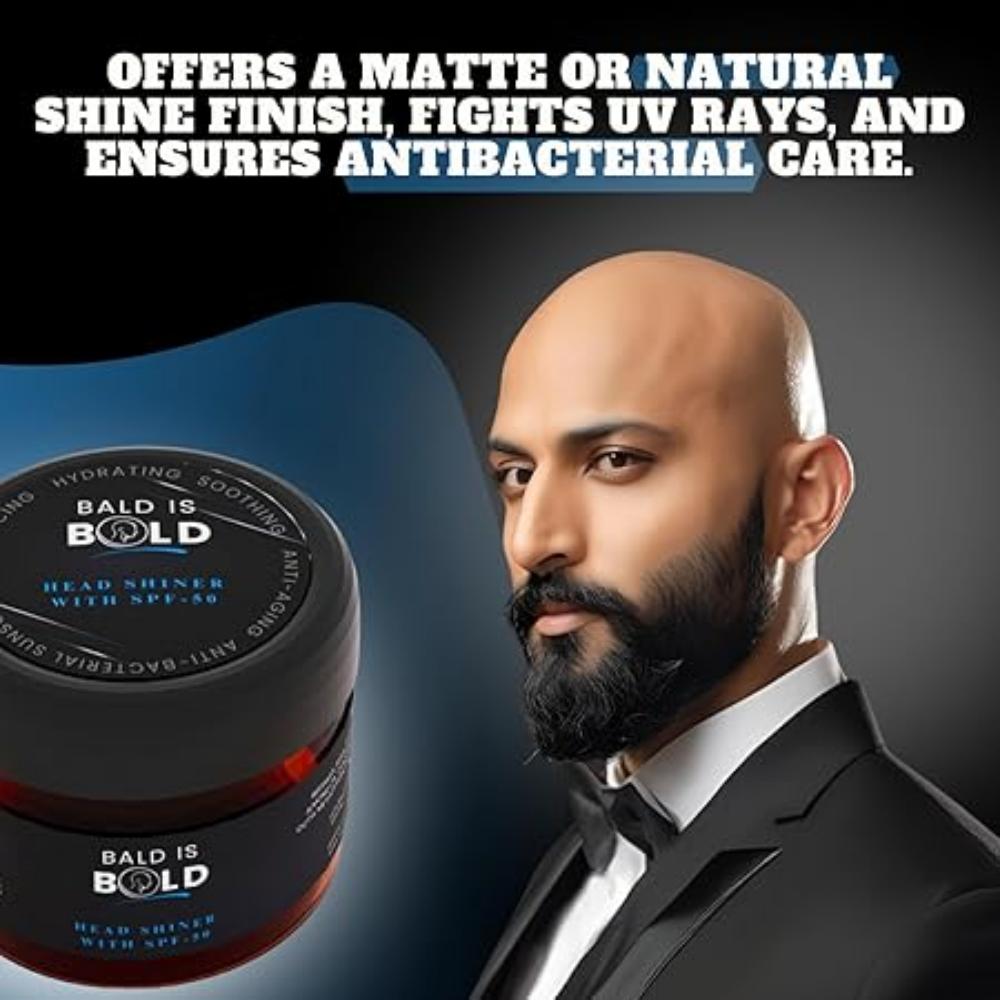 Daily Shiner with SPF 50, for Bald & Bold Head with 3-in-1 Properties | Shaved Head & Bald Head Care |