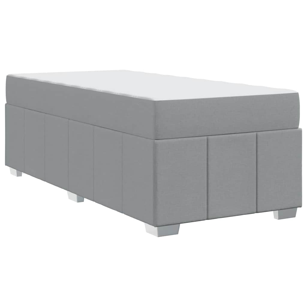 Bed Frame with Mattress Light Grey 100 x 200 cm Fabric