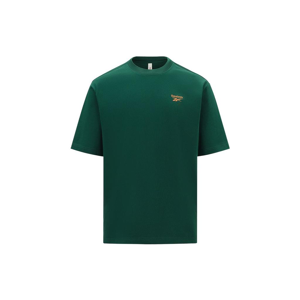 Reebok Sports Lifestyle Series Solid Color Casual Round Neck Short Sleeve T-Shirt Unisex Tops Green 24SRM421UGL1