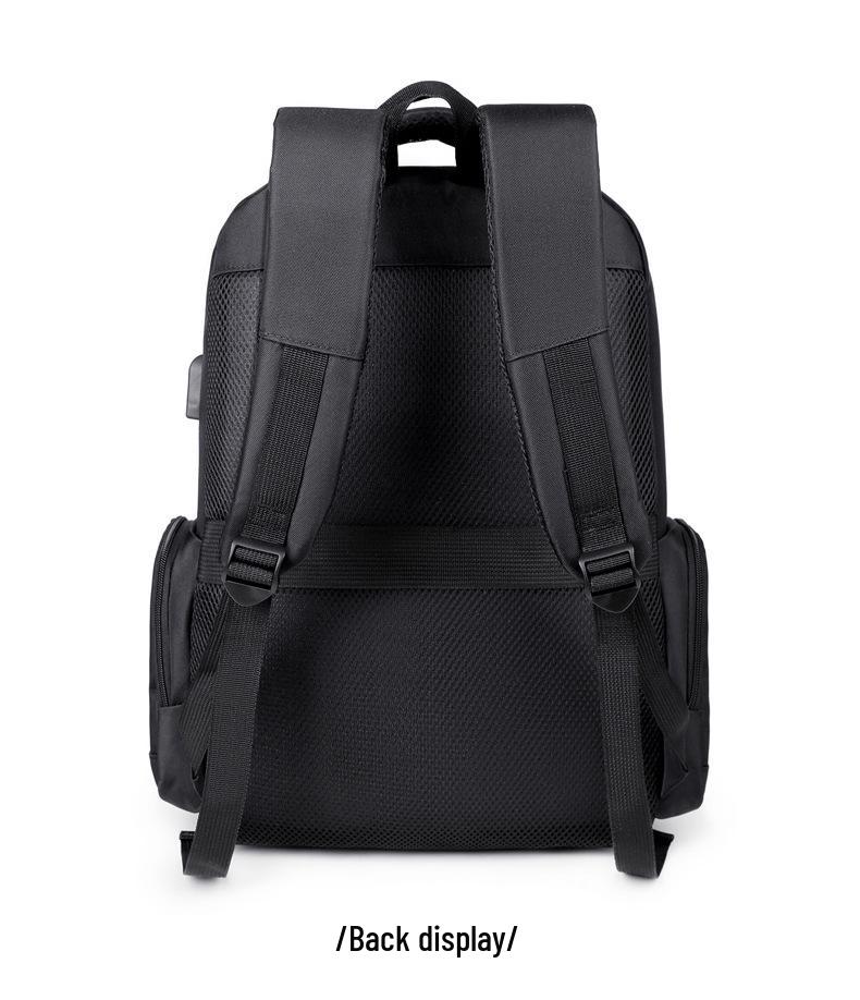 Men's Large Capacity Color Block Laptop Backpack - Business Casual & Student Friendly
