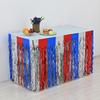 Rainbow Silk Table Skirt: Colorful Birthday, Wedding, and Holiday Party Decoration