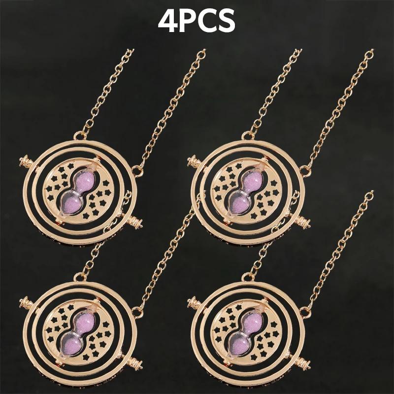 1-10Pcs Harried Time Necklace Timer Hourglass 360 Rotatable Potters Cosplay Props Astronomical Time Converter Magic School Gift