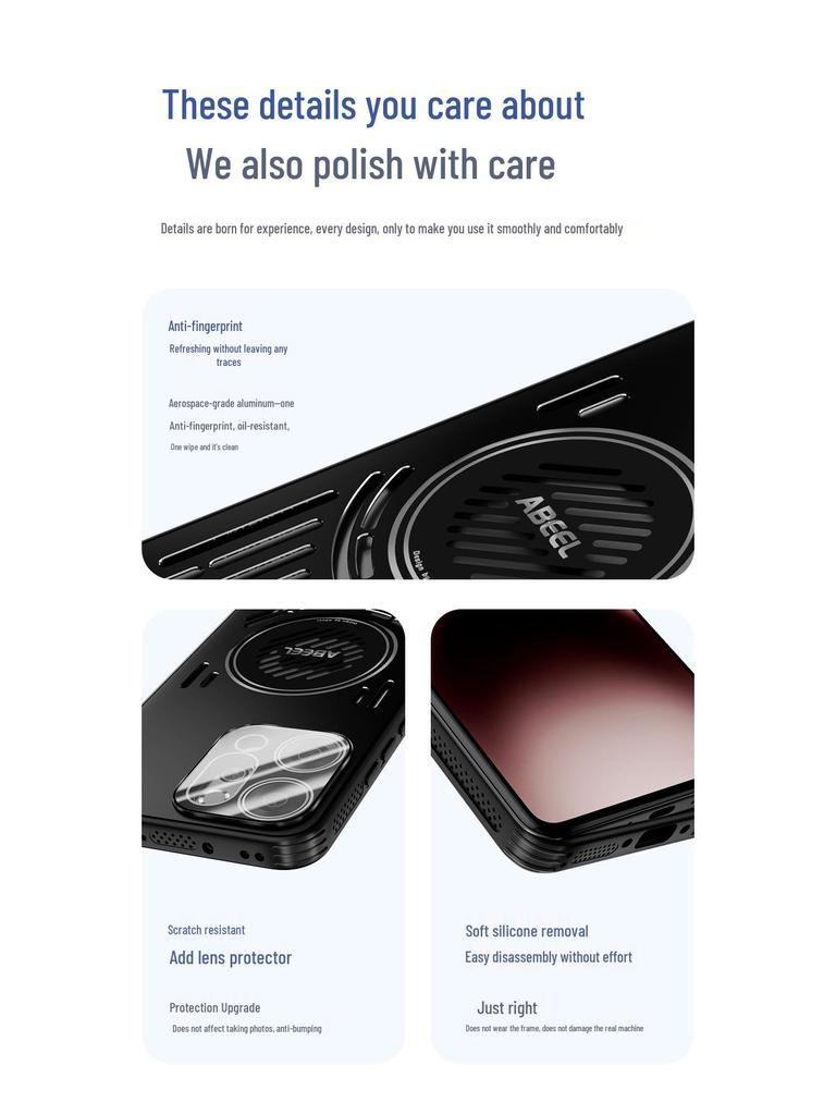 OPPO Reno14 Pro Ice Aluminum Magnetic Protective Phone Case with Heat Dissipation and Drop-Proof Design