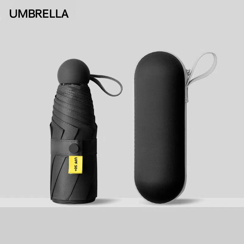 50% Off Capsule Sunscreen UV Protection Sun Umbrella Folding Vinyl Umbrella Dual-purpose Advertising Custom Logo