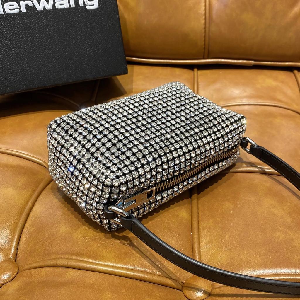 [Gebraucht] Heiress Strass-Trägerlose Leder-Mini-Umhängetasche - Ausgezeichnet #1ET94P0