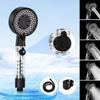 Handheld Shower Head - NETTLIFE - Round - Black - Increasing High Pressure - Water Saving - 1.5 M Flexible