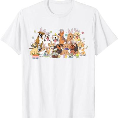 Damen Osterhase Hund Eiersucher Liebhaber Mama T-Shirt