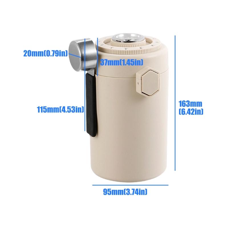 304 Stainless Steel Coffee Bean Storage Canister With Measuring Scooper Sealed Jar With Double Layer Insulation