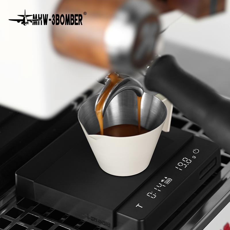 MHW-3BOMBER Digital Coffee Scale With Timer LED Screen Espresso USB 2kg Max.Weighing 0.1g High Precision Measures Kitchen Scale