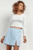 Short Ribbed Blouse T420 White White M