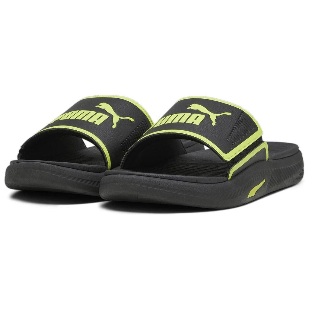 PUMA Softride Sandal Comfortable Slide Sandals Men Footwear Black Green 382111-20