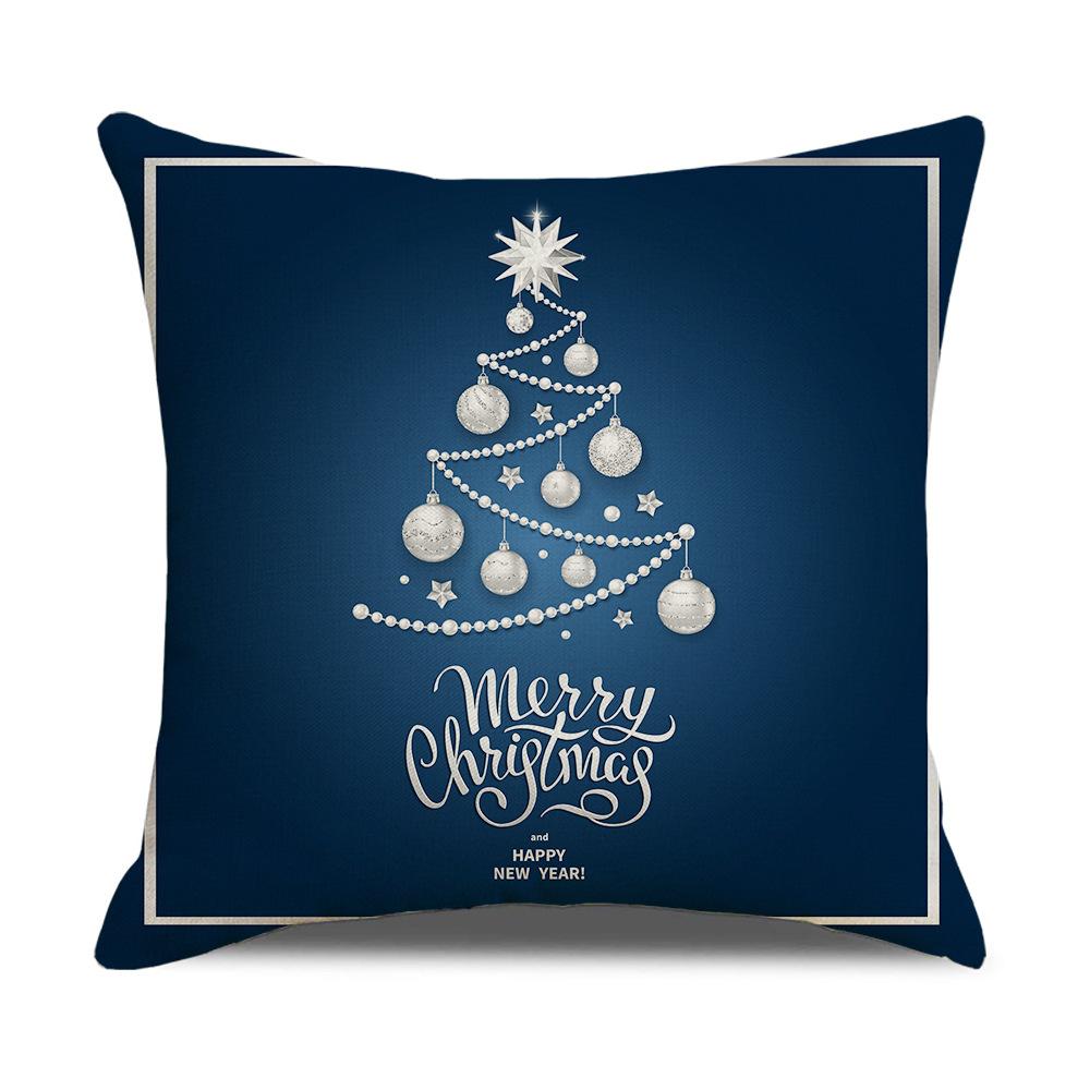 New Home Furnishings Christmas Linen Pillowcase Cartoon Christmas Tree Sofa Cushion Cover Pillow Cover