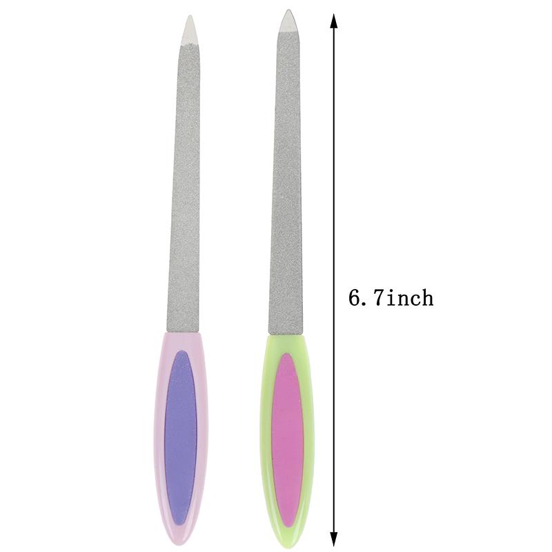 Double Sides Metal Nail File Buffer Grinding Rod Scrub Manicure Pedicure Tools