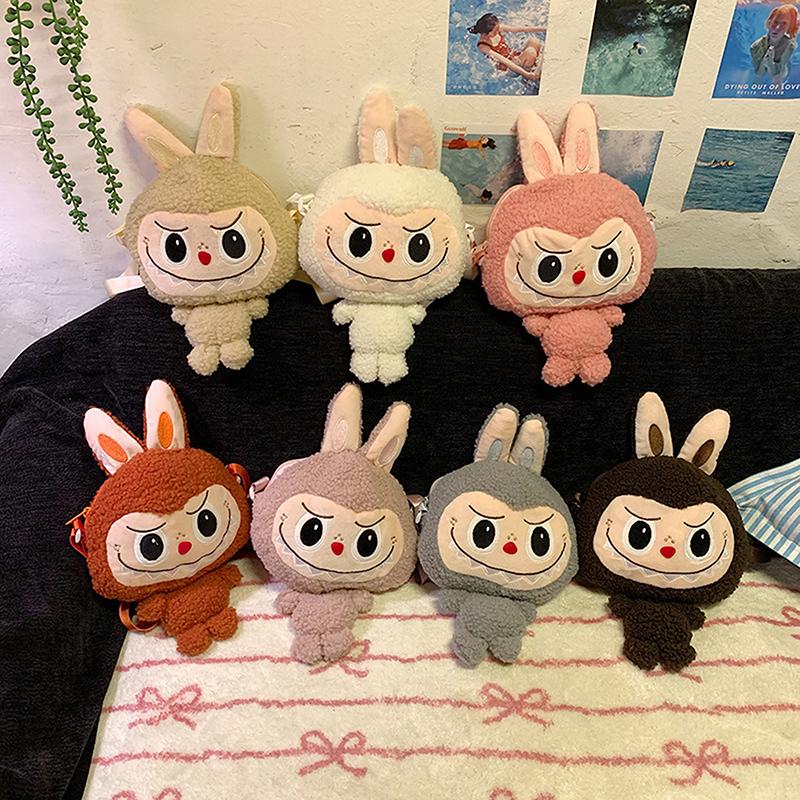 Kawaii Labubus Geantă Crossbody Geantă de Umăr Drăguță Pluș Desene Animate Minunați Monștri Iepure Genți de Telefon Student Genți Crossbody Pluș