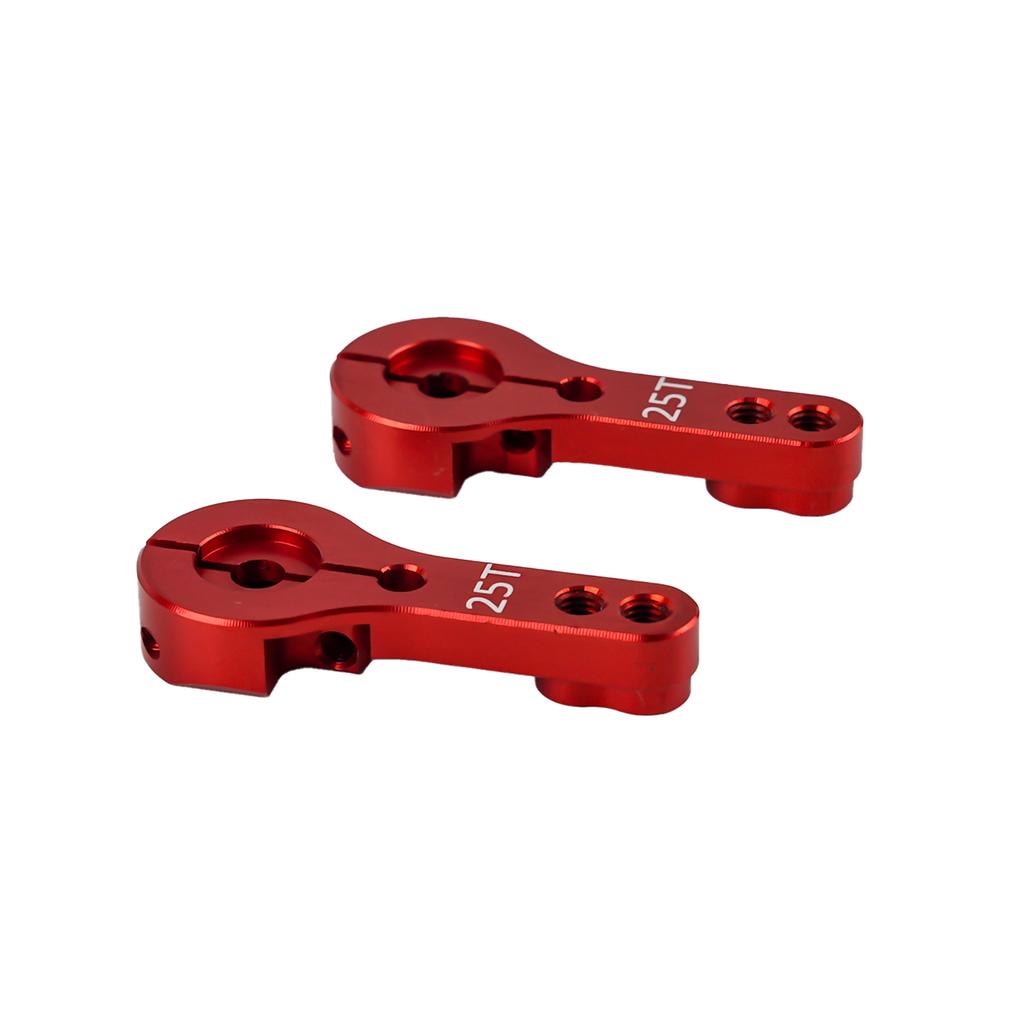 1/2/4PCS Red Aluminum Alloy Metal Servo Parts 3-hole Steering Arm 25T For Standard Servos 25T Metal Swing Horn Arm Accessories
