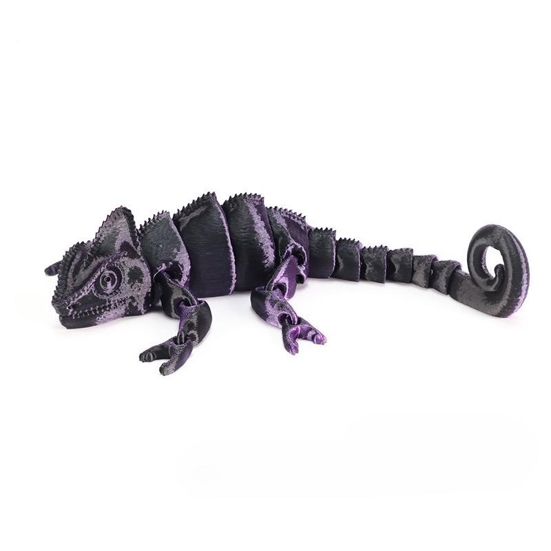 

3D Printing Chameleon Figures Multi-joint Movable Animal Toys Miniatures for Home Accessories Kids Gift Living Room Decoration
