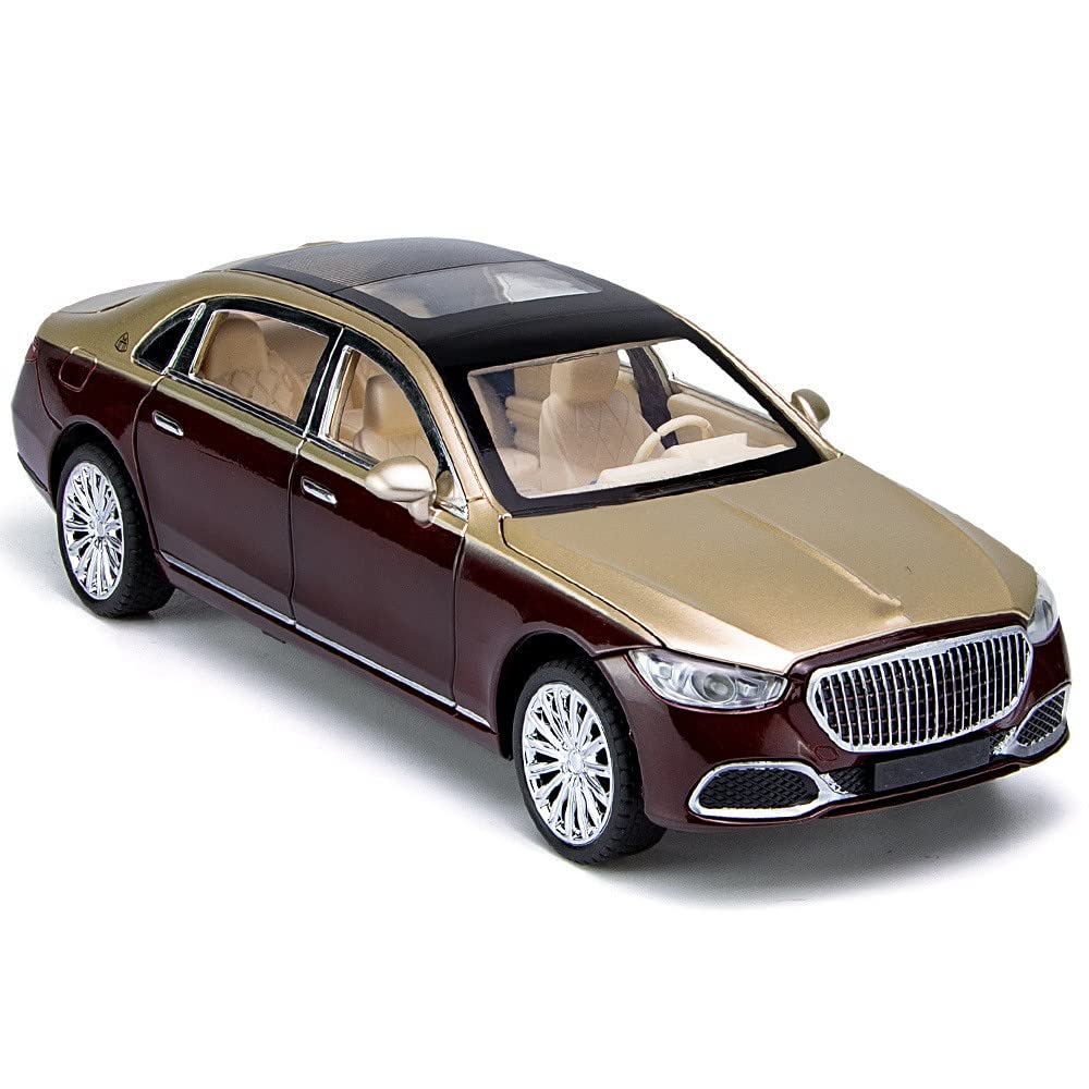 Benz Maybach S680 Sound Light Alloy Metal Car Model Gift Collection Model Car Gift Present & 1/24