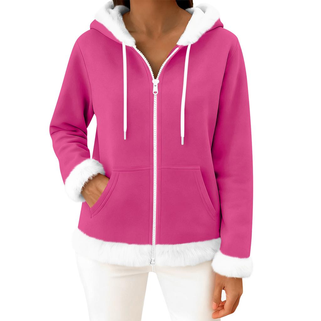 Moteriškas kasdienis madingas ilgomis rankovėmis užsegamas vilnos kardiganas su gobtuvu