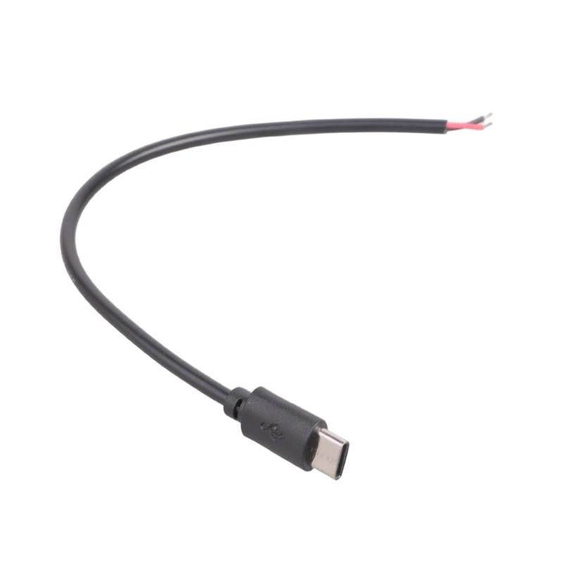 USB C Pigtail Cable 5V USB Type C Male Plug to 2 Pin Bare Wire Extension Power Cable for USB C Equipment Replacement