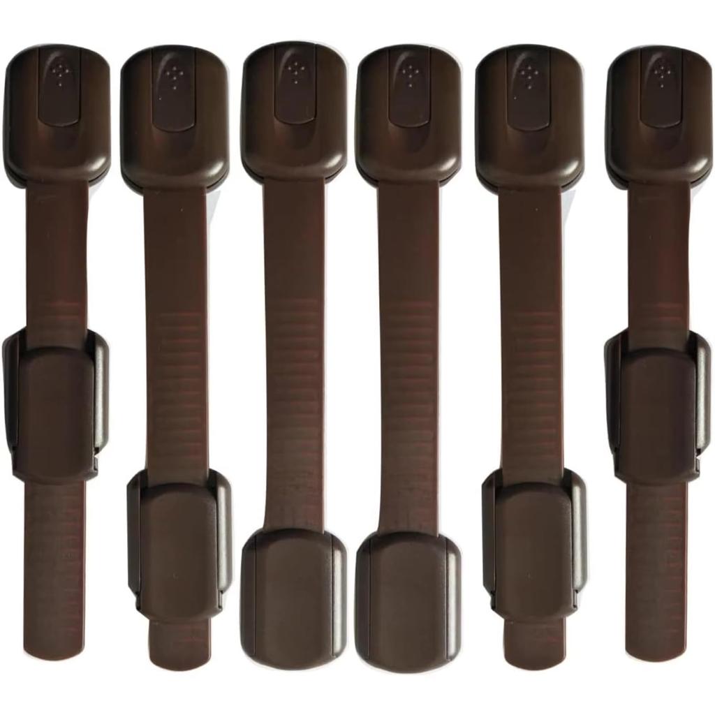 Rubonarie BabyGuard Cabinet Locks, 6-Piece Set, Brown, Child Lock (Brown)