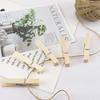 100 Natural Wood Photo Clips: Assorted Sizes for DIY Decoration, Small Wooden Clips in Natural Color