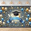 Black Gold Graduation Backdrop Graduate Cap Diploma Photography Background Graduation Party Celebration Photo Booth Banner Props
