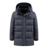 Pánská středně dlouhá péřová bunda Zimní Outdoorová Silná Teplá Business Casual Kabát s Kapucí