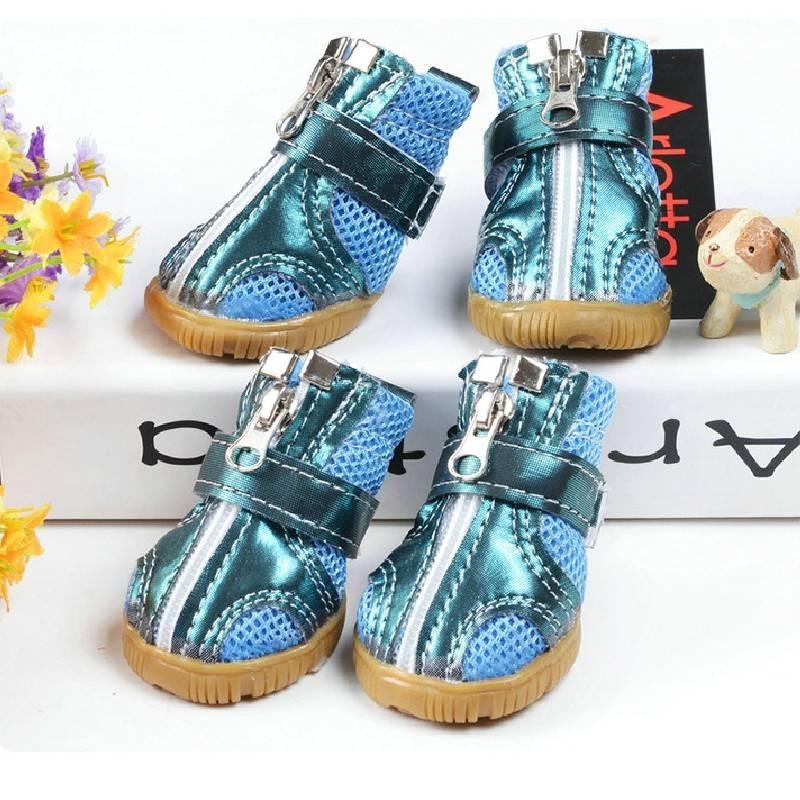 Pet Anti-slip Breathable Shoes For Small And Medium Dogs Plush Lined For Fall And Winter