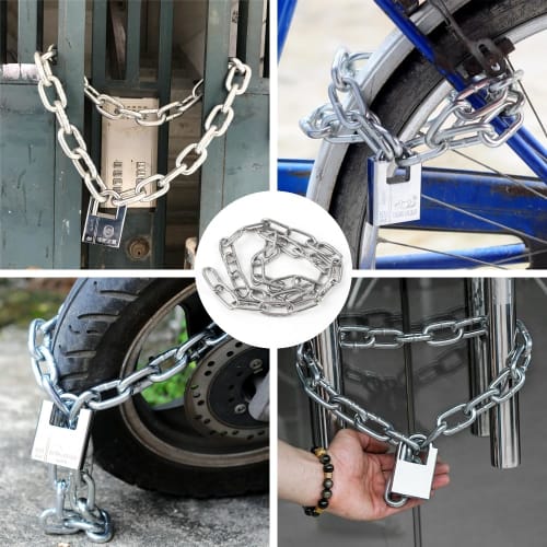 KALOLINNA Stainless Steel Chain, 2mm Wire Diameter, 2m Length, SUS304 Stainless Steel, Rust-Resistant, Lockable, Silver, Multi-Function, Anti-Theft, F