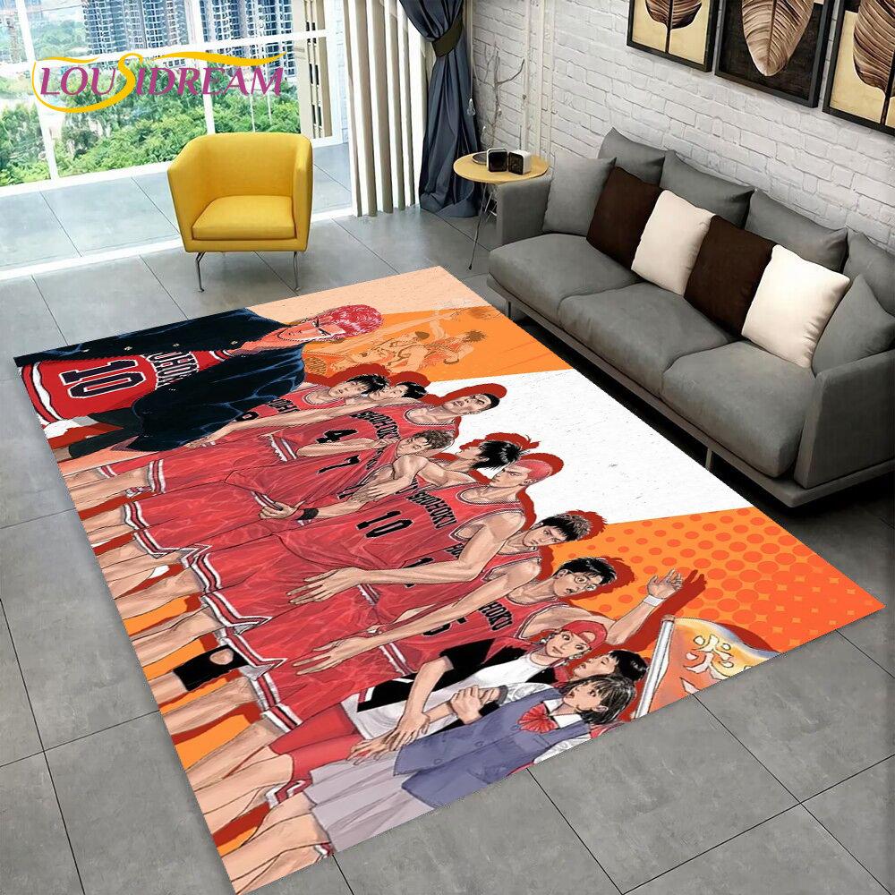 Tappeto Area Slam Dunk Anime Cartone Animato Giapponese, Tappeto per Soggiorno Camera da Letto Divano Zerbino Decorazione, Tappetino Antiscivolo per Bambini