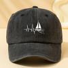 Sailing Print Unisex Washed Baseball Cap Outdoor Vacation Camping Casual Hip Hop Peaked Cap Cycling Cap