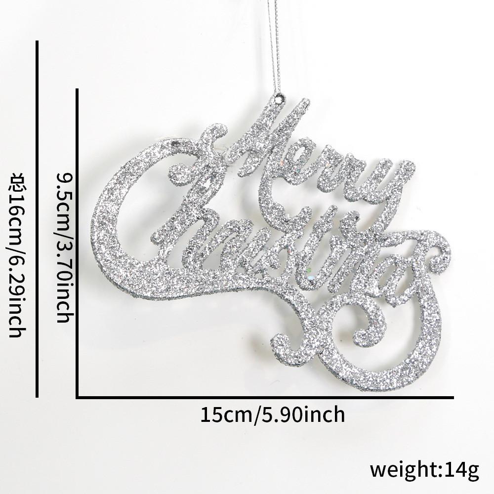 Tree Christmas Luxurious Decorations Stylish Glitter Letter Hanging Ornaments Celebrations For