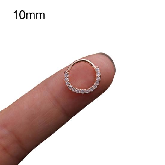 1 pezzo da donna con zirconi cubici intarsiato, anello al naso, orecchino Huggie, gioielli penetranti