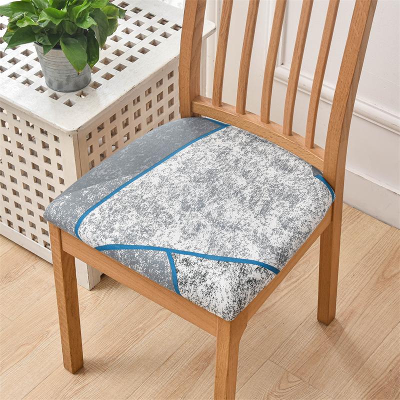 1Pc Elastic Chair Seat Cover Printed Spandex Dustproof Dining Room Chair Cushion Cover Anti Slip Chair  Cover